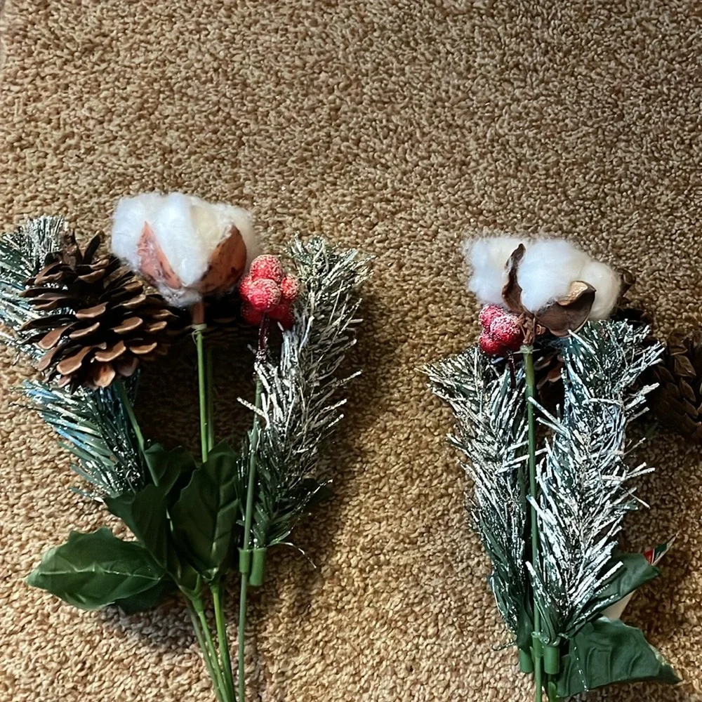 2 Christmas Cotton Bouquets